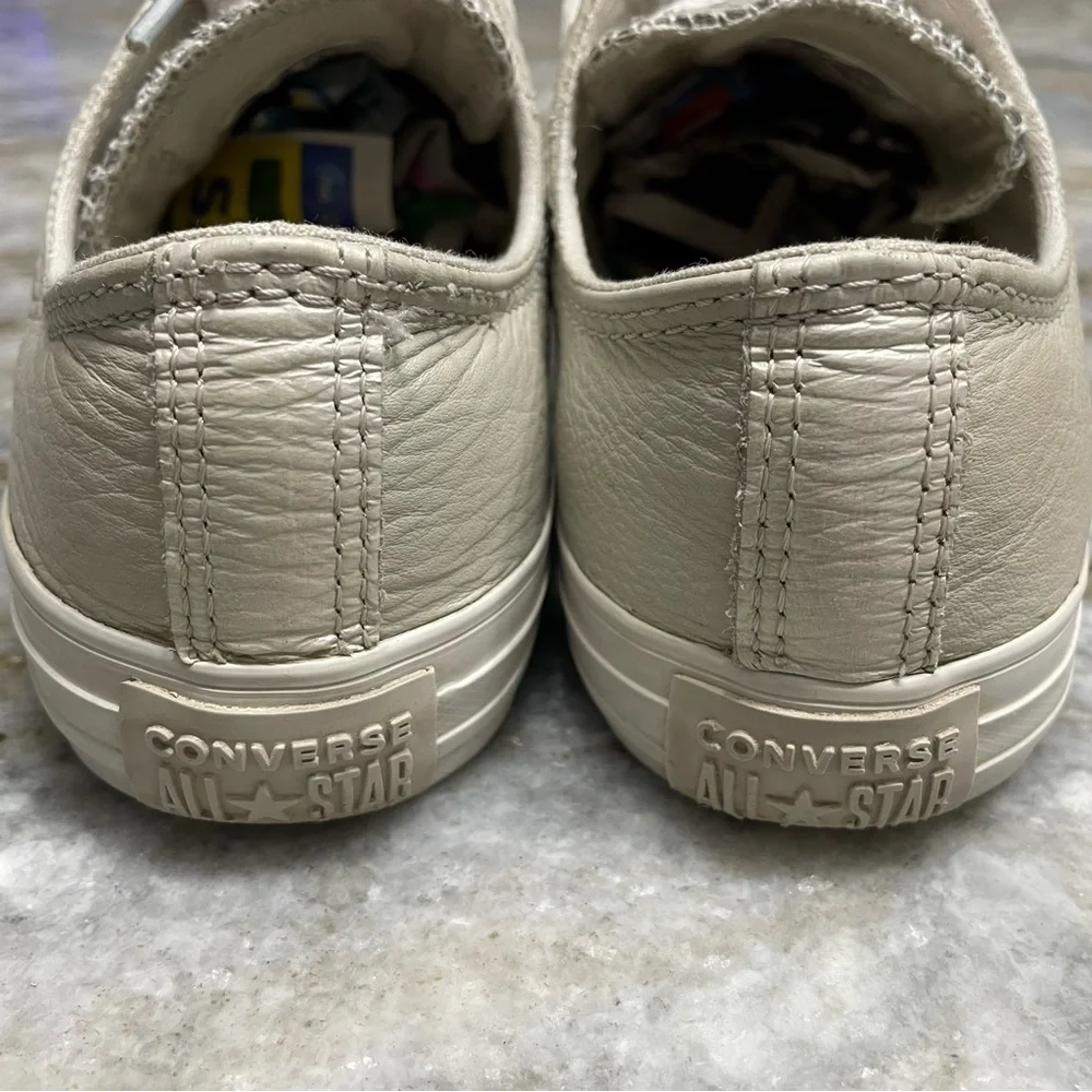 CONVERSE BEIGE LEATHER LOW SHOES